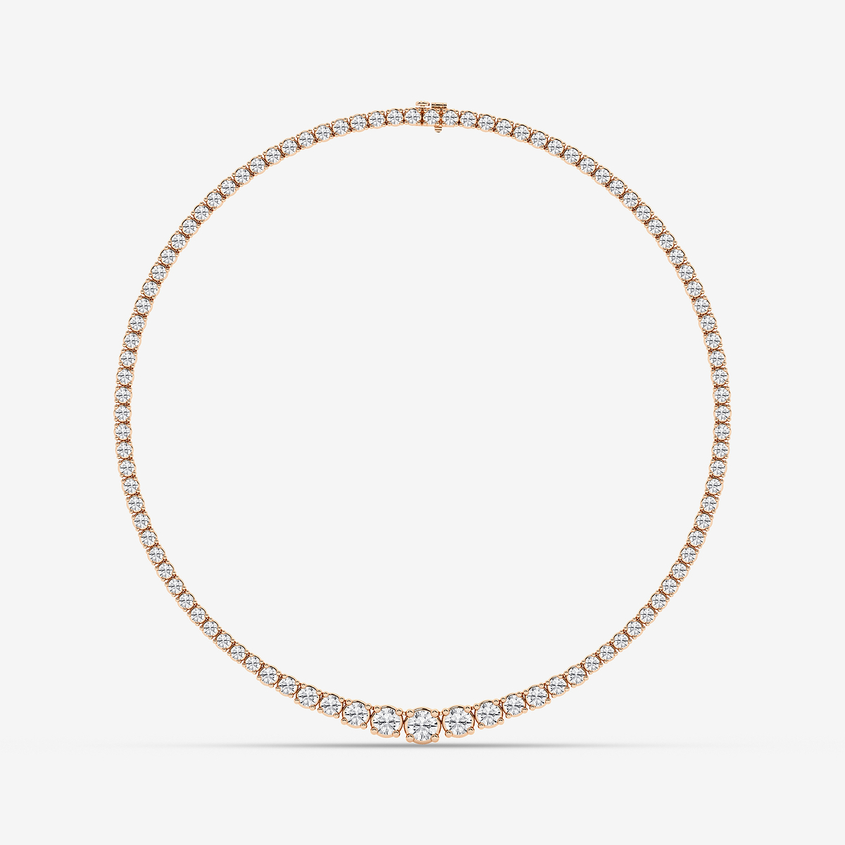 Additional Image 3 for  20 ctw Round Lab Grown Diamond Four Prong Graduated Tennis Necklace